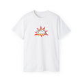 Ente auf Roller T-Shirt — "Komme um Probleme zu verursachen" Lustiges T-Shirt